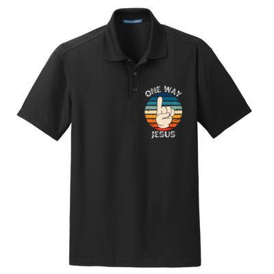 One Way Jesus People Christian Revolution Finger Up Dry Zone Grid Polo