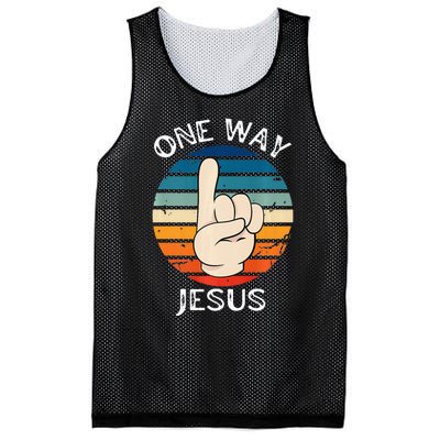 One Way Jesus People Christian Revolution Finger Up Mesh Reversible Basketball Jersey Tank