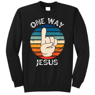 One Way Jesus People Christian Revolution Finger Up Tall Sweatshirt