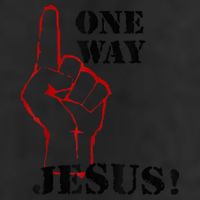 One Way Jesus People Christian Revolution Finger Up Retro Cool Comfort Performance Bucket Hat