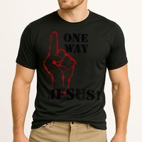 One Way Jesus People Christian Revolution Finger Up Retro Cooling Performance Crew T-Shirt