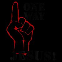One Way Jesus People Christian Revolution Finger Up Retro Backpack