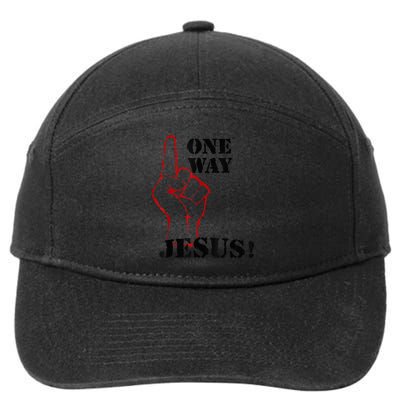 One Way Jesus People Christian Revolution Finger Up Retro 7-Panel Snapback Hat