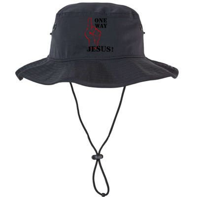One Way Jesus People Christian Revolution Finger Up Retro Bucket Hat