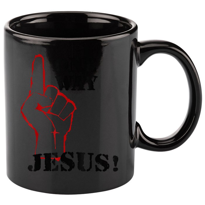 One Way Jesus People Christian Revolution Finger Up Retro 11oz C Handle Ceramic Mug