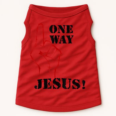 One Way Jesus People Christian Revolution Finger Up Retro Doggie Tank