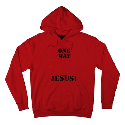 One Way Jesus People Christian Revolution Finger Up Retro Hoodie