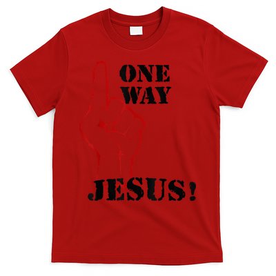 One Way Jesus People Christian Revolution Finger Up Retro T-Shirt