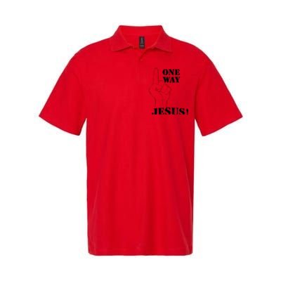 One Way Jesus People Christian Revolution Finger Up Retro Softstyle Adult Sport Polo