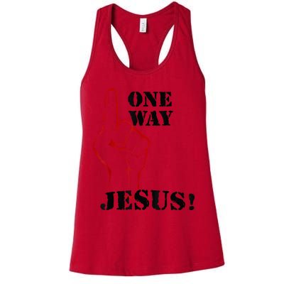 One Way Jesus People Christian Revolution Finger Up Retro Womens Tank Top