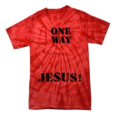 One Way Jesus People Christian Revolution Finger Up Retro Tie-Dye T-Shirt