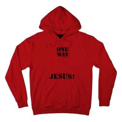 One Way Jesus People Christian Revolution Finger Up Retro Tall Hoodie