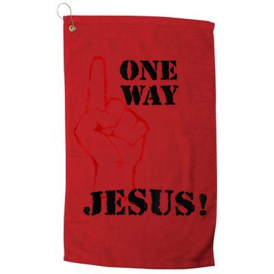 One Way Jesus People Christian Revolution Finger Up Retro Golf Towel