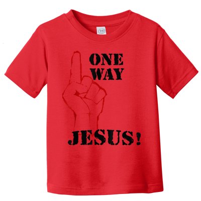 One Way Jesus People Christian Revolution Finger Up Retro Toddler T-Shirt