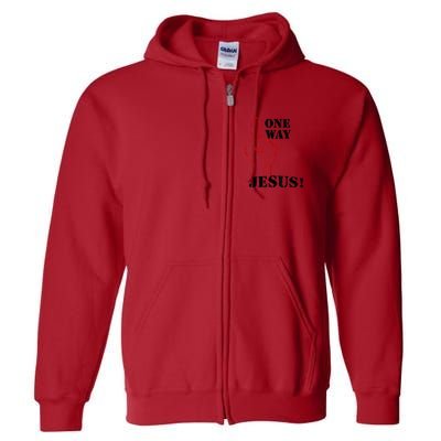 One Way Jesus People Christian Revolution Finger Up Retro Full Zip Hoodie