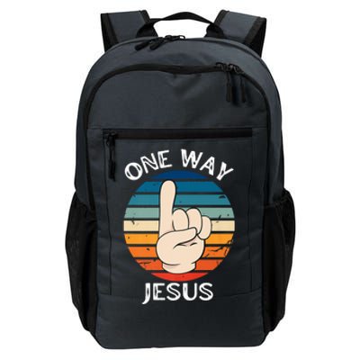 One Way Jesus People Christian Revolution Finger Up Retro Daily Commute Backpack