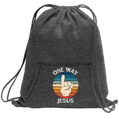 One Way Jesus People Christian Revolution Finger Up Retro Sweatshirt Cinch Pack Bag