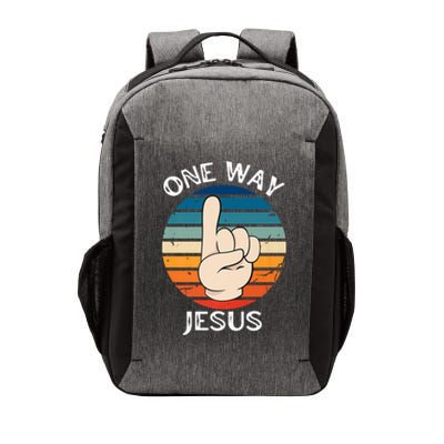 One Way Jesus People Christian Revolution Finger Up Retro Vector Backpack