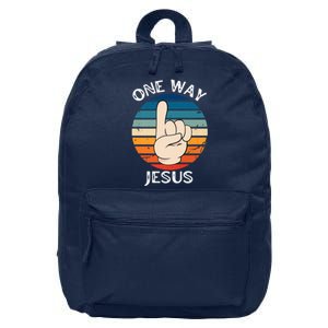 One Way Jesus People Christian Revolution Finger Up Retro 16 in Basic Backpack