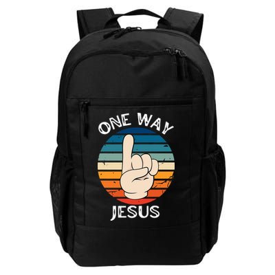 One Way Jesus People Christian Revolution Finger Up Retro Backpack
