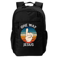 One Way Jesus People Christian Revolution Finger Up Retro Backpack