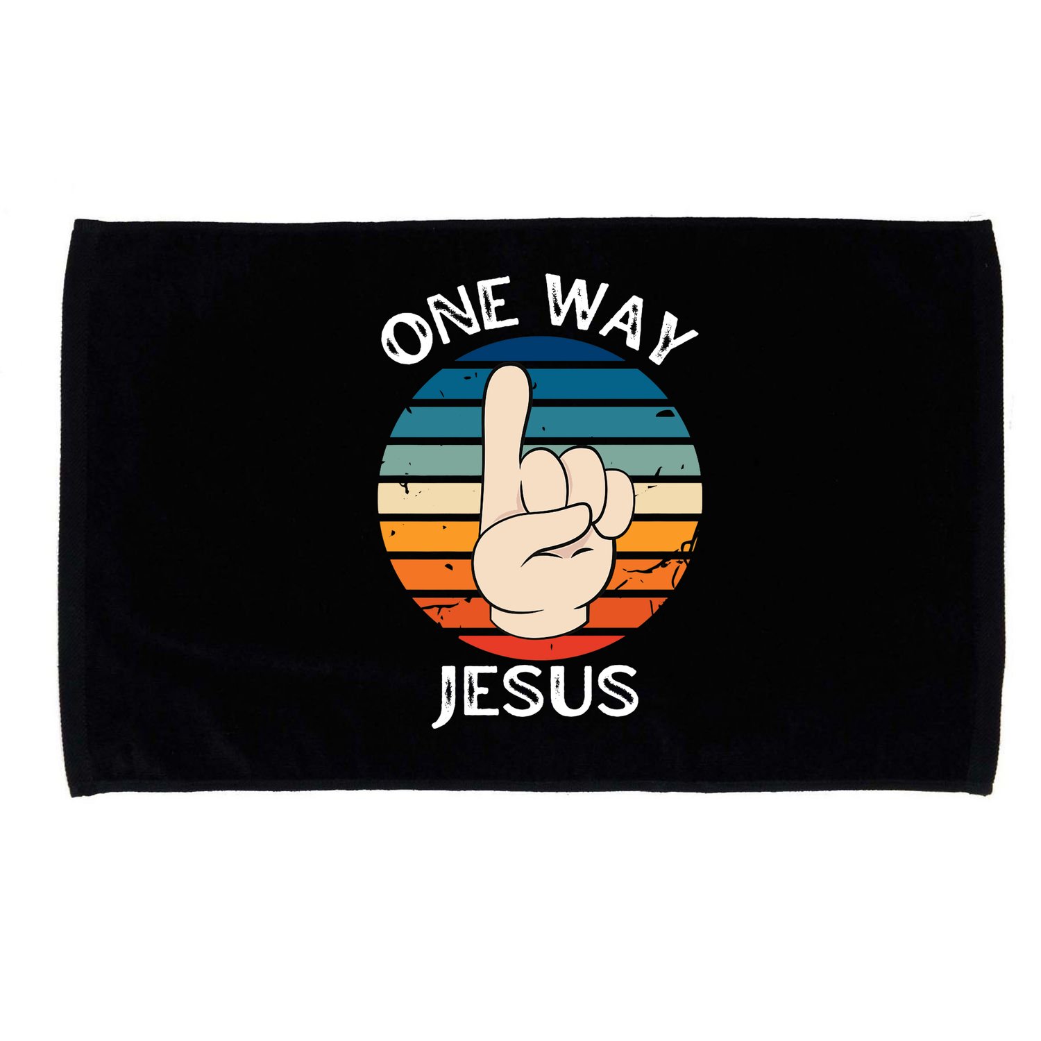 One Way Jesus People Christian Revolution Finger Up Retro Microfiber Hand Towel