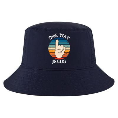 One Way Jesus People Christian Revolution Finger Up Retro Cool Comfort Performance Bucket Hat