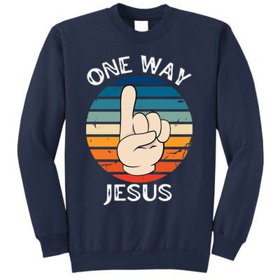 One Way Jesus People Christian Revolution Finger Up Retro Sweatshirt