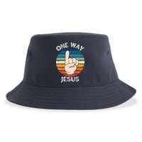 One Way Jesus People Christian Revolution Finger Up Retro Sustainable Bucket Hat