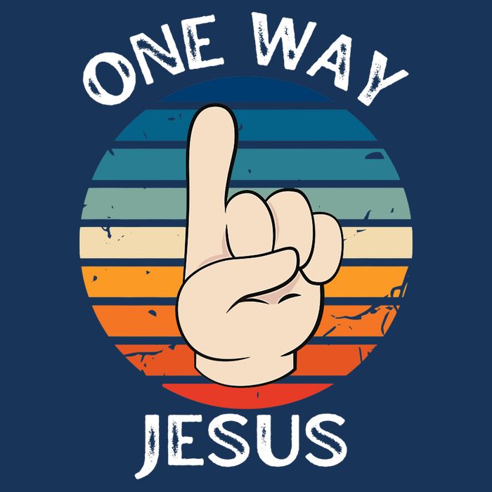 One Way Jesus People Christian Revolution Finger Up Retro Sustainable Bucket Hat