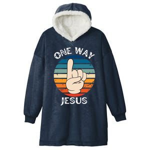 One Way Jesus People Christian Revolution Finger Up Retro Hooded Wearable Blanket