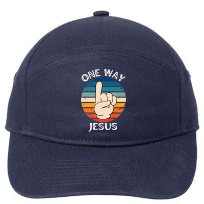 One Way Jesus People Christian Revolution Finger Up Retro 7-Panel Snapback Hat