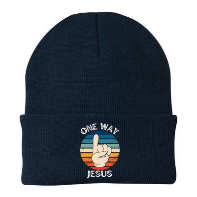 One Way Jesus People Christian Revolution Finger Up Retro Beanie