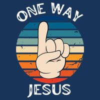 One Way Jesus People Christian Revolution Finger Up Retro Drawstring Bag