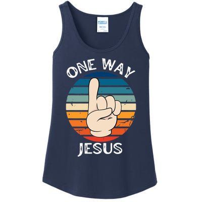 One Way Jesus People Christian Revolution Finger Up Retro Ladies Essential Tank