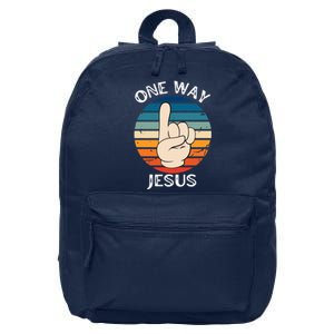 One Way Jesus People Christian Revolution Finger Up Retro 16 in Basic Backpack