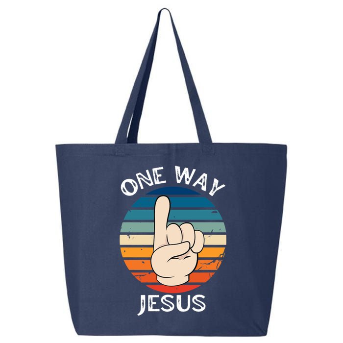 One Way Jesus People Christian Revolution Finger Up Retro 25L Jumbo Tote