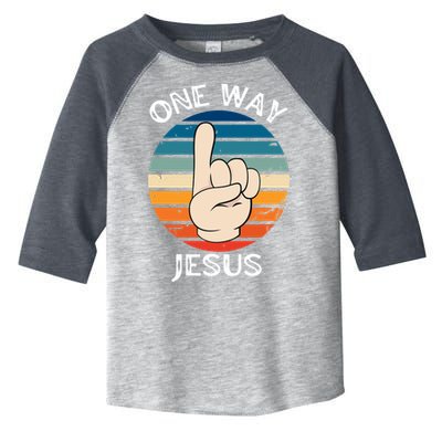 One Way Jesus People Christian Revolution Finger Up Retro Toddler Fine Jersey T-Shirt