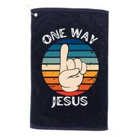 One Way Jesus People Christian Revolution Finger Up Retro Golf Towel