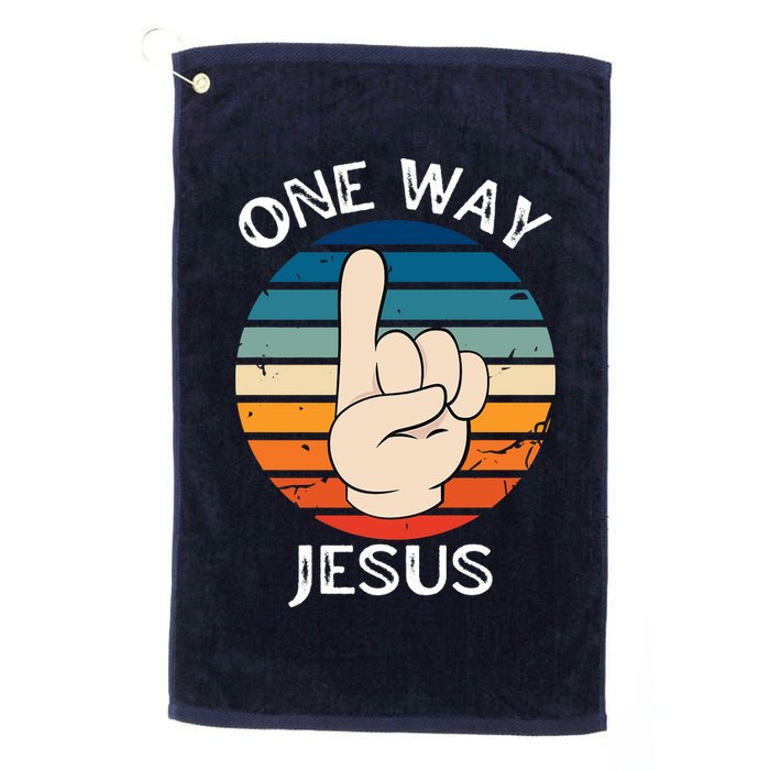 One Way Jesus People Christian Revolution Finger Up Retro Golf Towel