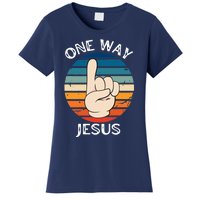 One Way Jesus People Christian Revolution Finger Up Retro Women's T-Shirt