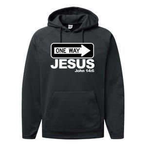 One Way John 146 Jesus Performance Fleece Hoodie