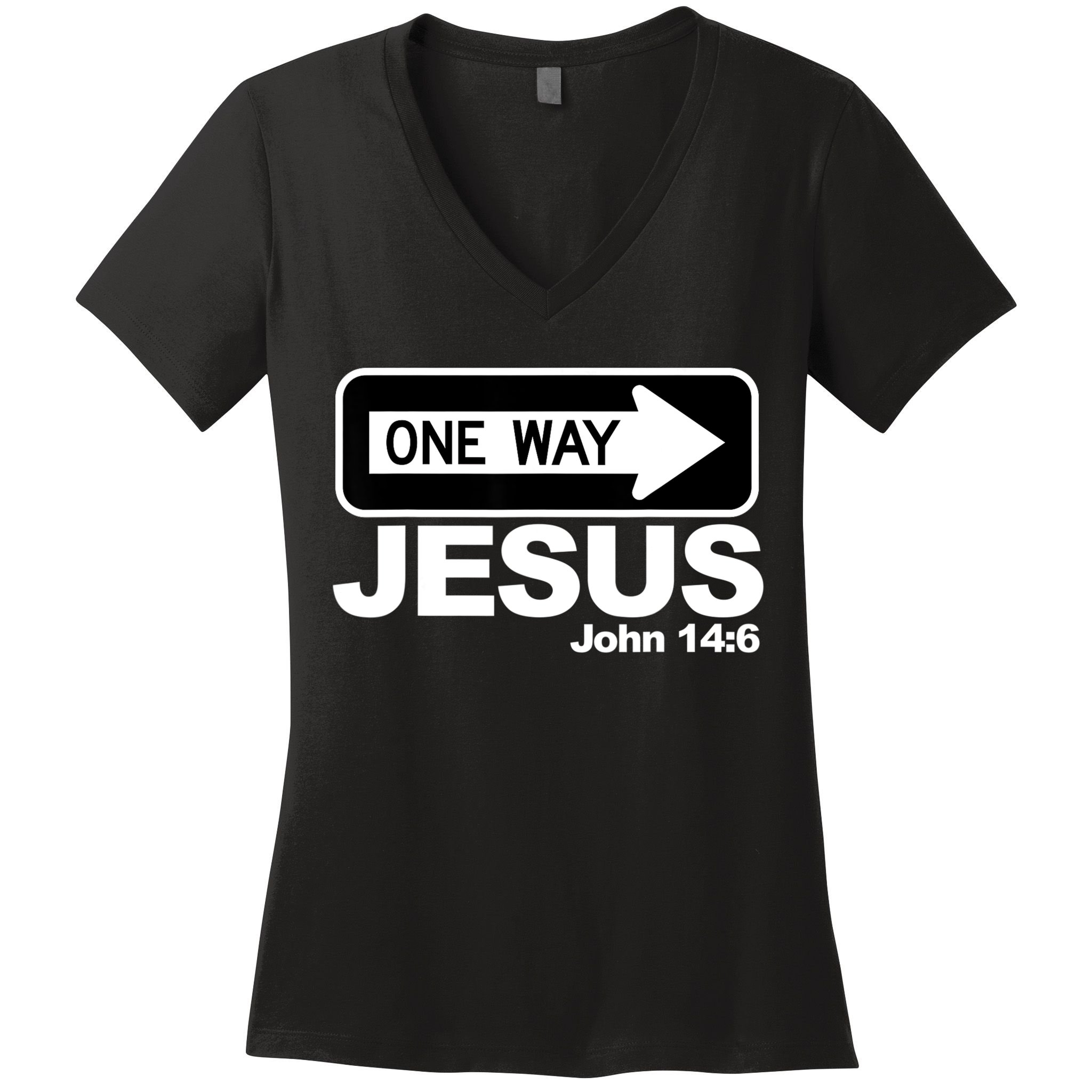 One Way John 146 Jesus Women's V-Neck T-Shirt