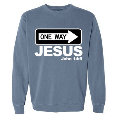 One Way John 146 Jesus Garment-Dyed Sweatshirt