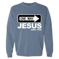 One Way John 146 Jesus Garment-Dyed Sweatshirt