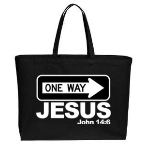 One Way John 146 Jesus Cotton Canvas Jumbo Tote