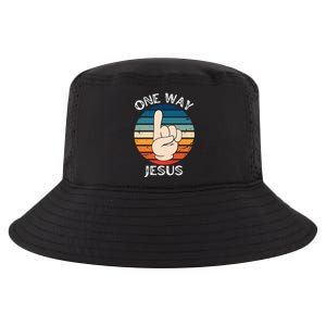 One Way Jesus People Christian Revolution Finger Up Retro Premium Cool Comfort Performance Bucket Hat