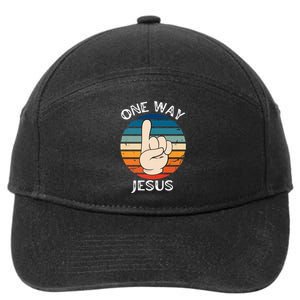 One Way Jesus People Christian Revolution Finger Up Retro Premium 7-Panel Snapback Hat