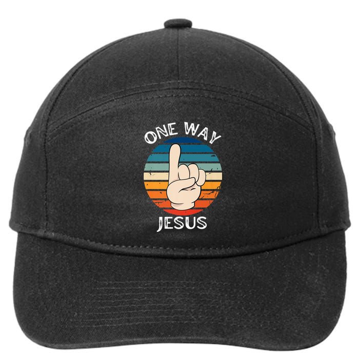 One Way Jesus People Christian Revolution Finger Up Retro Premium 7-Panel Snapback Hat