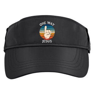 One Way Jesus People Christian Revolution Finger Up Retro Premium Adult Drive Performance Visor